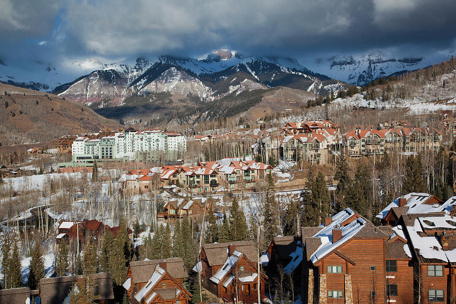 USA, Colorado, Telluride, Elevated View Photograph by Walter Bibikow ...