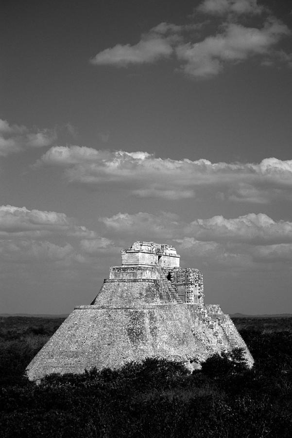 Uxmal Ruins Black and White Photograph by Roy Pedersen