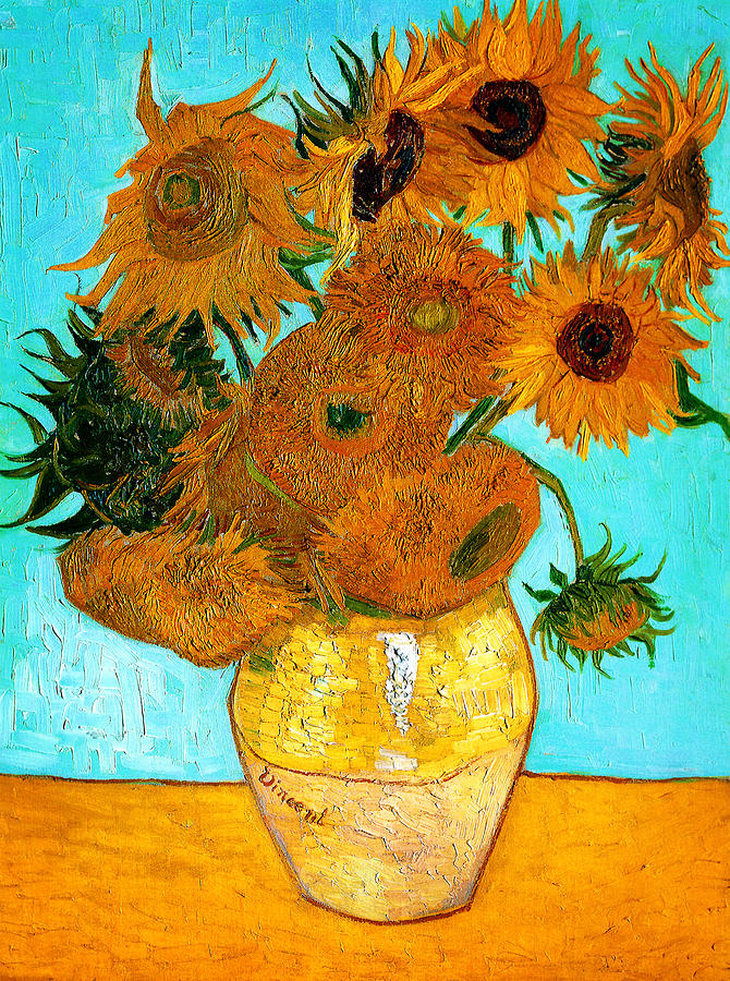 Vincent Van Gogh Painting - Vase with Twelve Sunflowers  #2 by Celestial Images