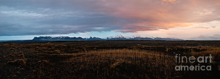 Vatnajokull mountain range at sunset Iceland #2 Photograph by Matteo Colombo