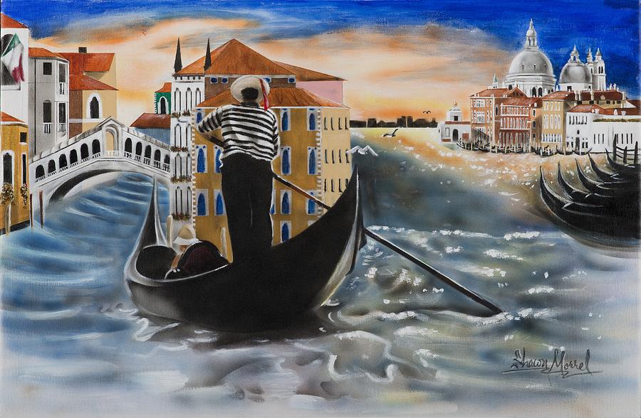 Flag Painting - Venice Passing By by Shawn Morrel