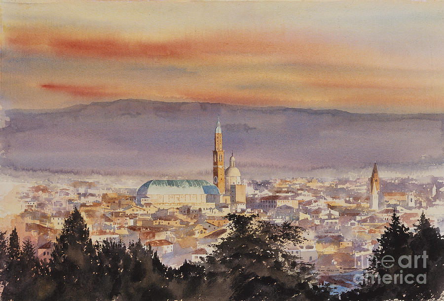 Mountain Painting - Vicenza Dawn Italy #1 by Alan Reed