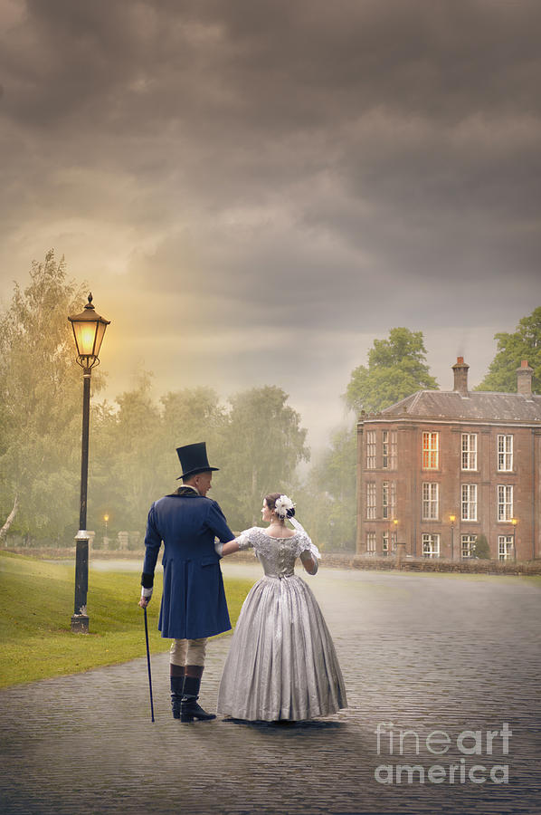 Victorian Couple Approaching A Country Manor House #2 Photograph by Lee Avison