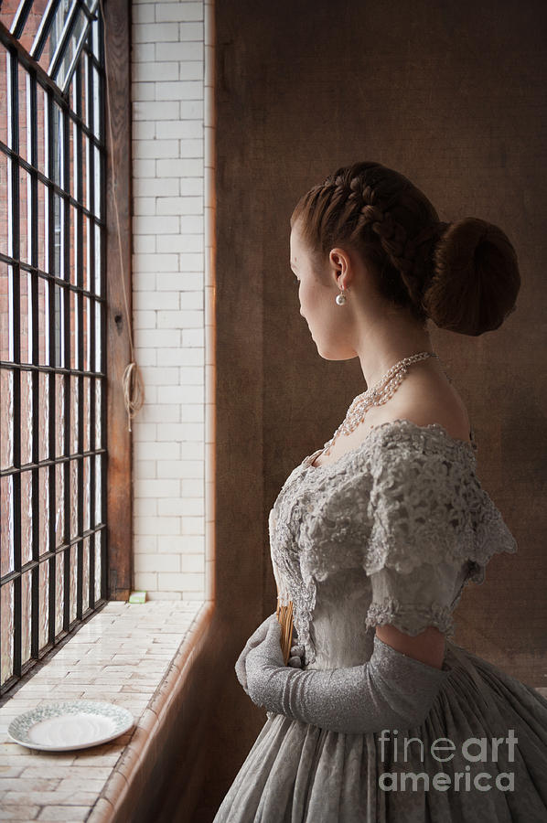 Lace Photograph - Victorian Woman At A Window #2 by Lee Avison