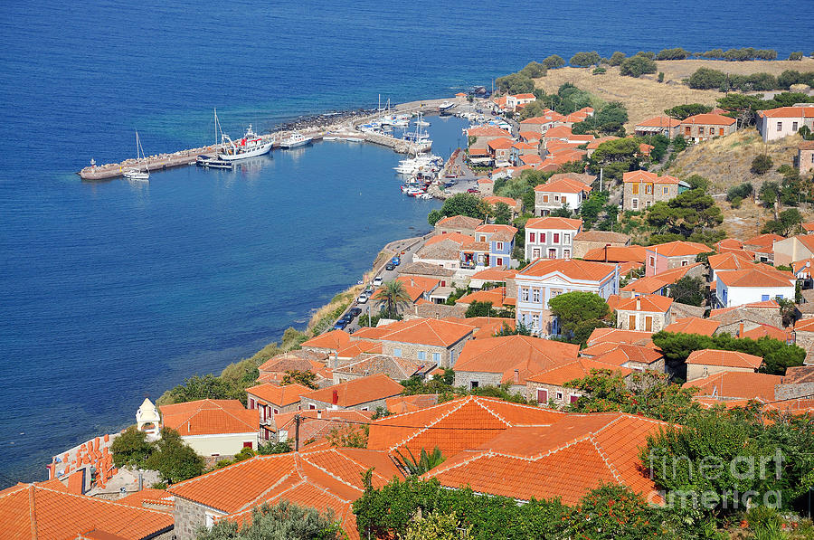 View of Molyvos village from the castle #3 Photograph by George Atsametakis