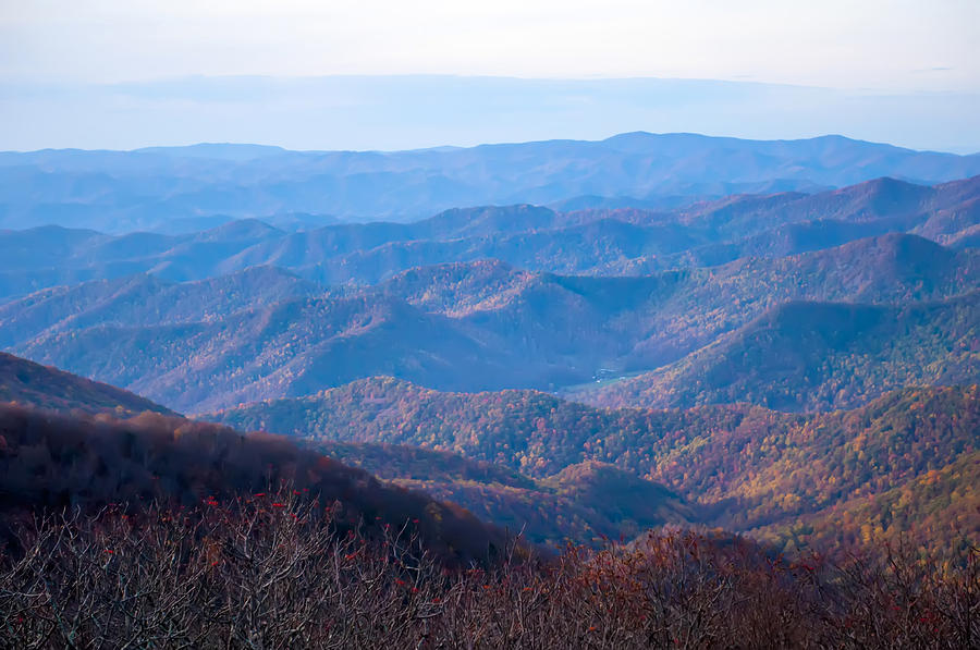 View of the Blue Ridge Mountains during fall season #2 Photograph by Alex Grichenko