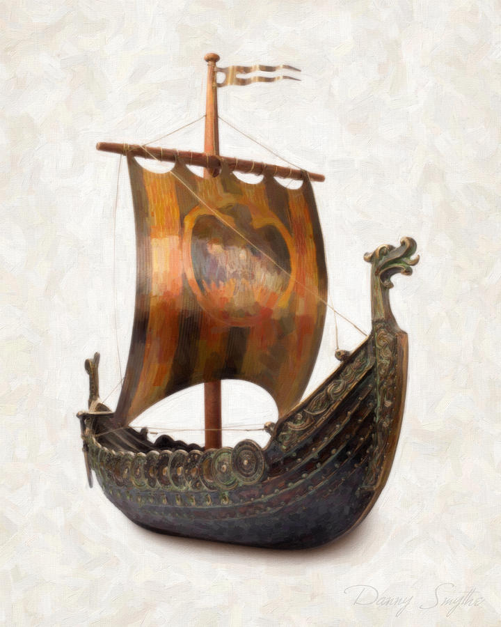 Rope Painting - Viking Ship  #2 by Danny Smythe