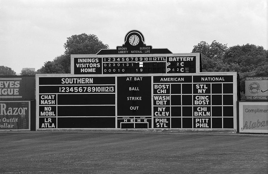 Baseball Photograph - Vintage Baseball Scoreboard #2 by Frank Romeo