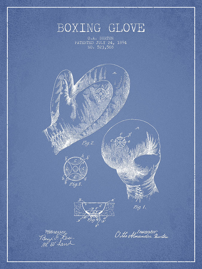 Vintage Digital Art - Vintage Boxing Glove Patent Drawing from 1894 #3 by Aged Pixel