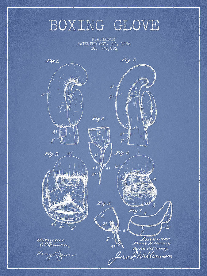 Vintage Digital Art - Vintage Boxing Glove Patent Drawing from 1896 #3 by Aged Pixel