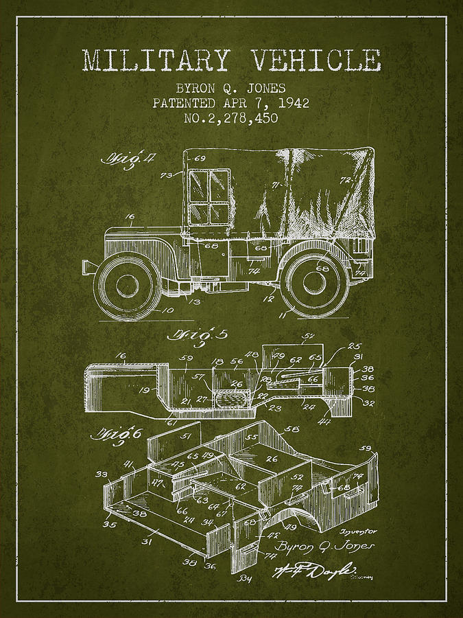 Vintage Digital Art - Vintage Military Vehicle Patent from 1942 #3 by Aged Pixel