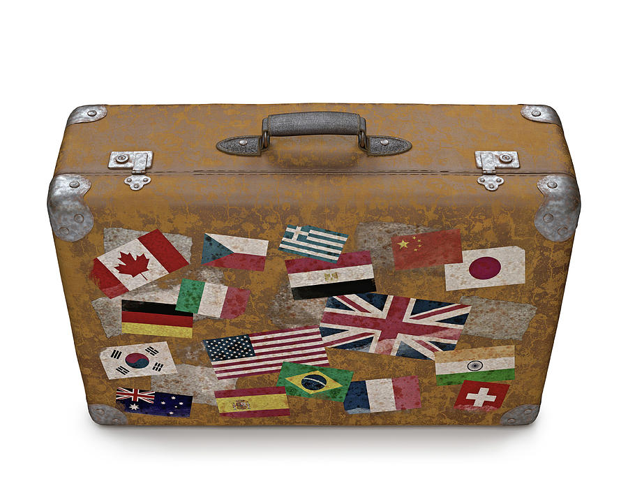 Vintage Suitcase With Stickers #2 Photograph by Ktsdesign