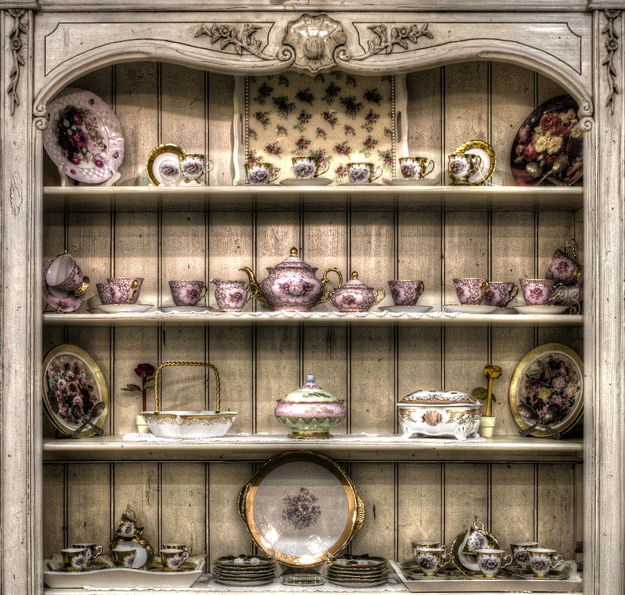 Vintage And Antique Tea Cup Collection Display In Cabinet High-Res Stock  Photo - Getty Images