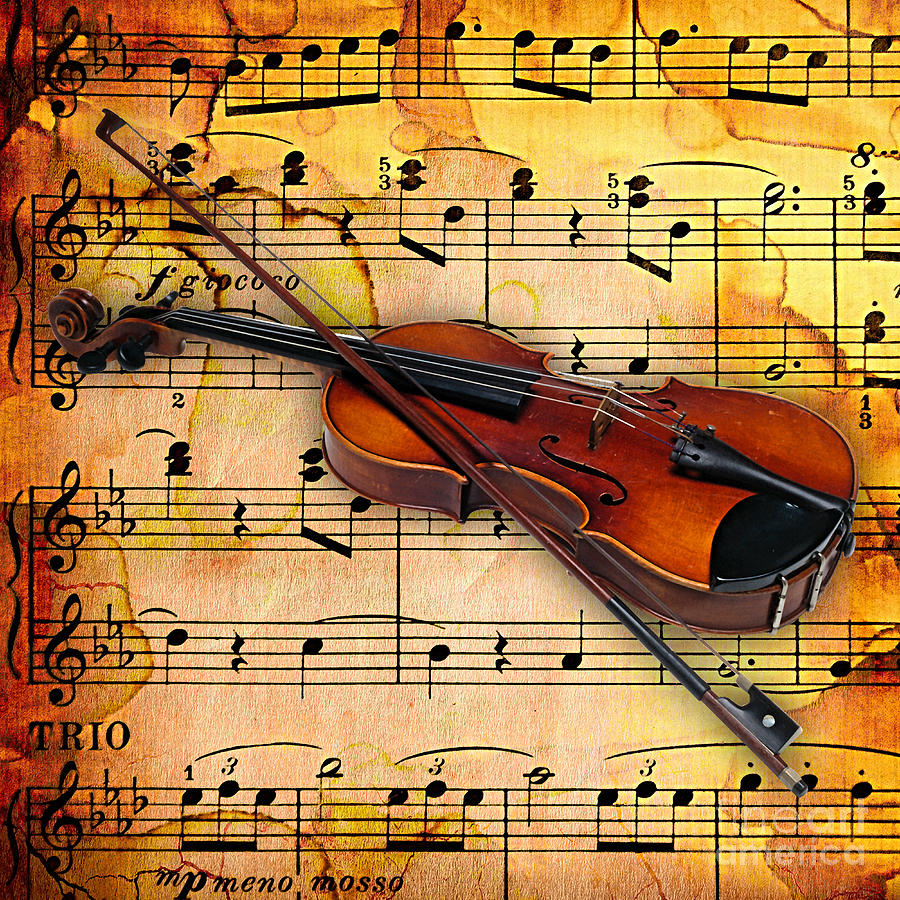 Music Mixed Media - Violin Collection #2 by Marvin Blaine