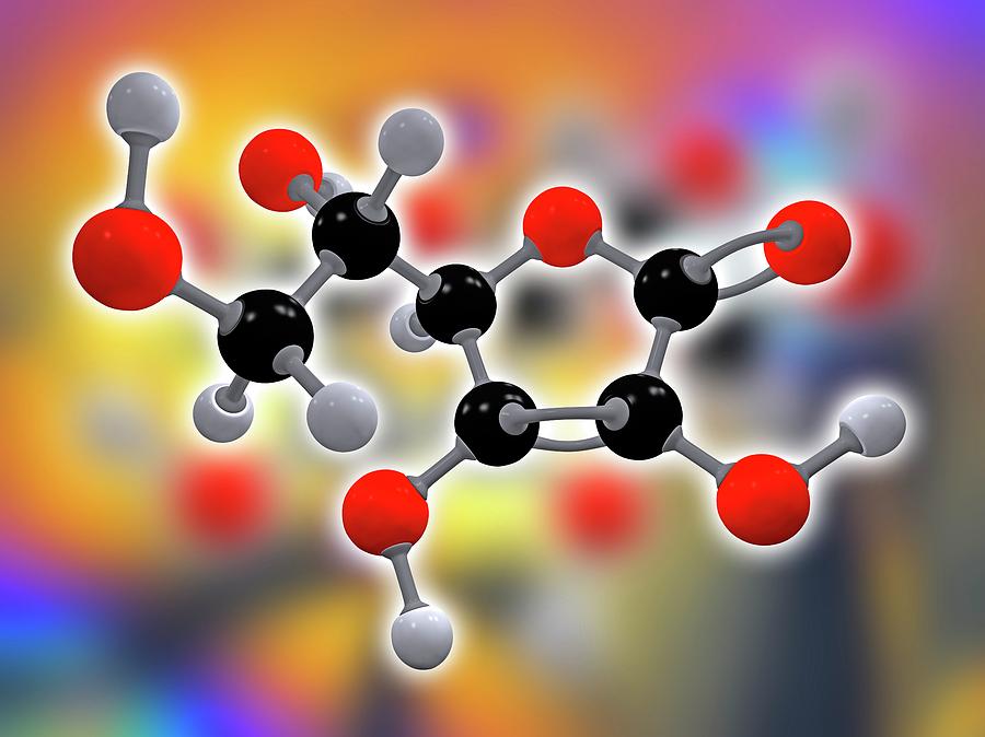 Vitamin C Ascorbic Acid Molecule Photograph by Alfred Pasieka/science ...