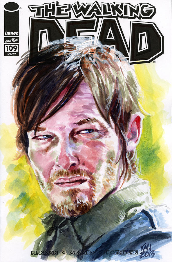 Norman Reedus Painting - Walking Dead Daryl #1 by Ken Meyer jr