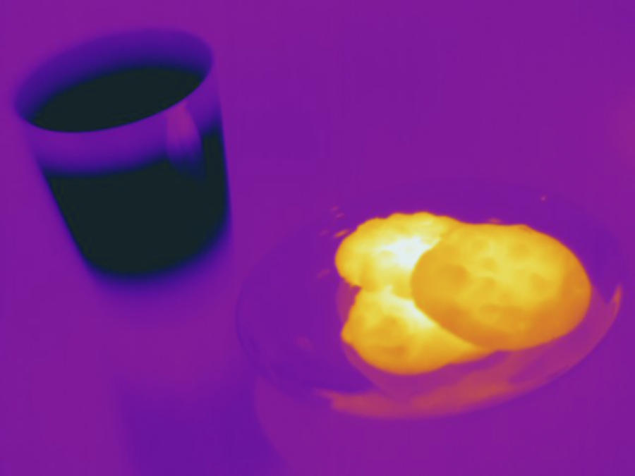Warm Cookies And Cold Milk, Thermogram #2 Photograph by Science Stock Photography