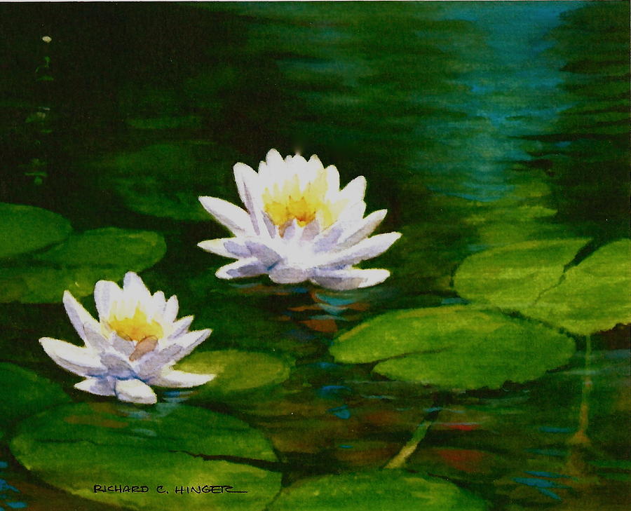 Water Lilies #2 Painting by Richard Hinger
