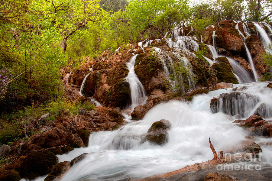 Nature Photograph - Waterfall landscape #2 by Fototrav Print