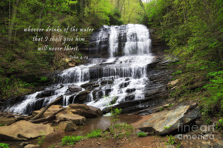 Waterfall with Scripture #2 Photograph by Jill Lang