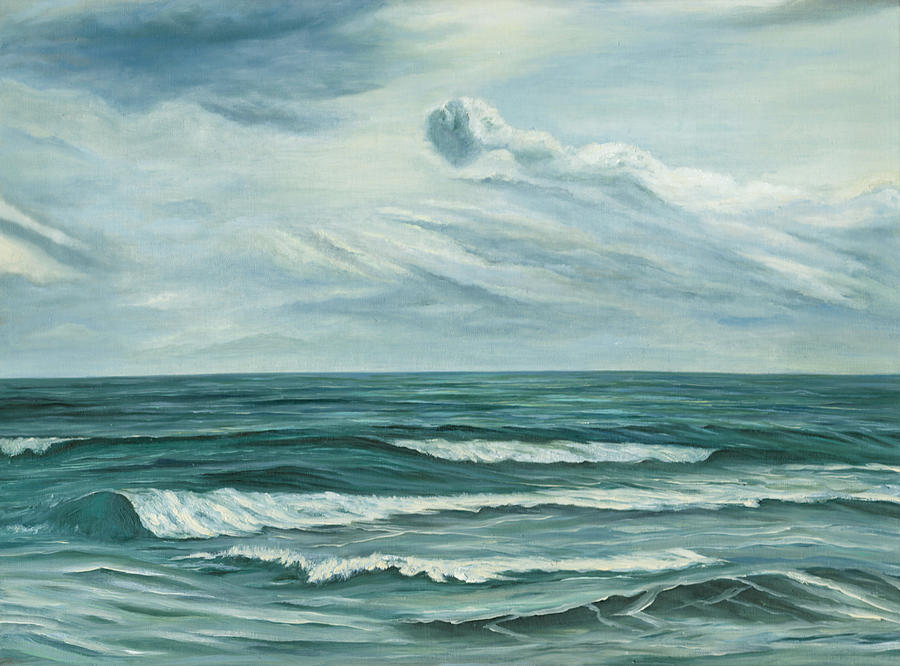 Nature Painting - Waving Sea by Angeles M Pomata
