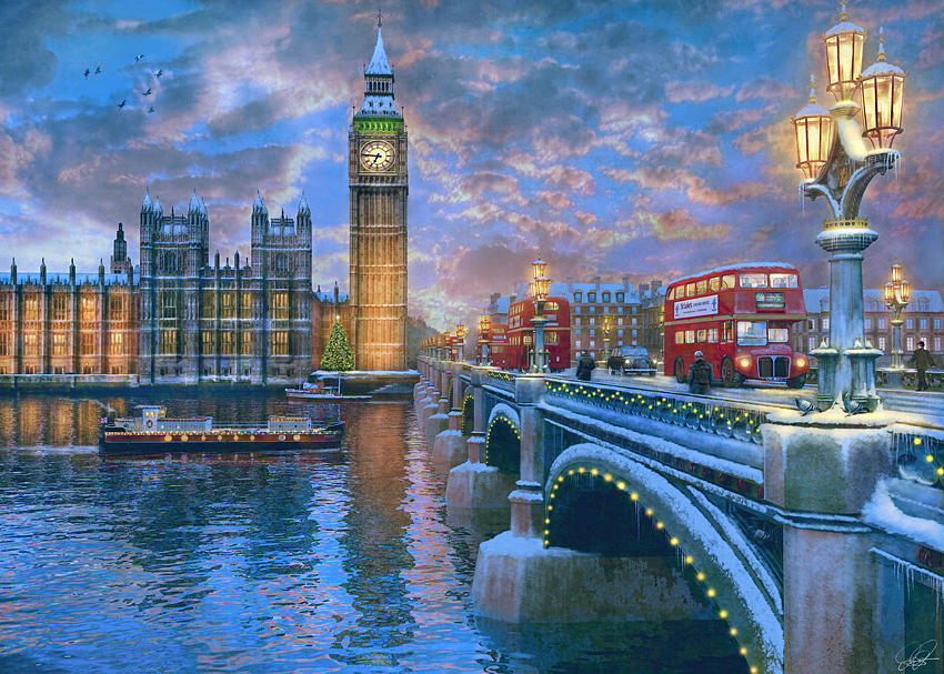 Westminster Christmas #3 Painting by MGL Meiklejohn Graphics Licensing