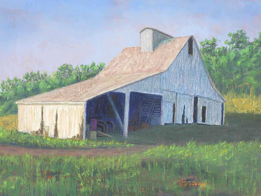 White Barn on Bluff Road #2 Painting by Garry McMichael
