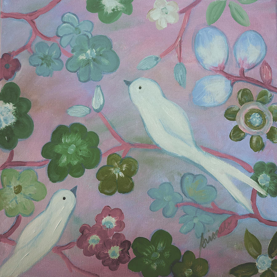 White Doves #2 Painting by Pristine Cartera Turkus