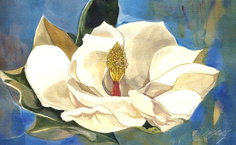 White Flower Painting - White Magnolia  #2 by Alfred Ng