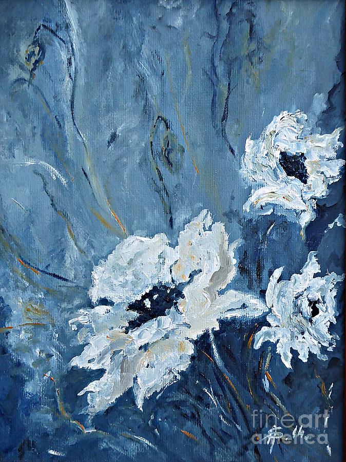 White poppies #2 Painting by Amalia Suruceanu