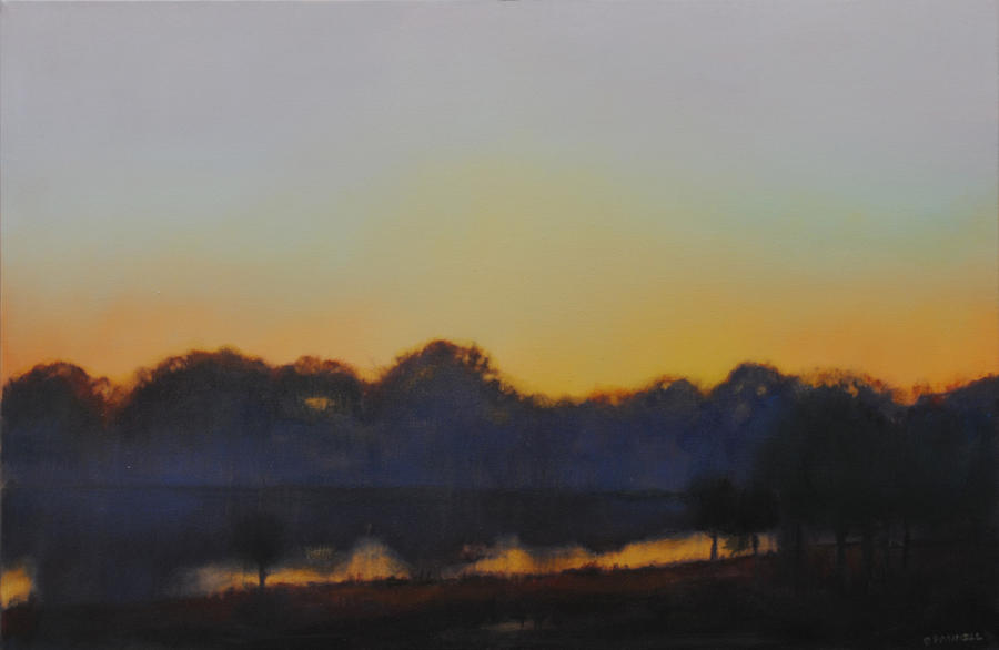 White Rock Lake Dusk SOLD Painting by Cap Pannell