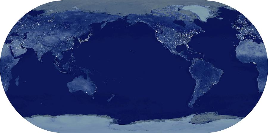 Whole Earth At Night #2 Photograph by Planetary Visions Ltd/science Photo Library