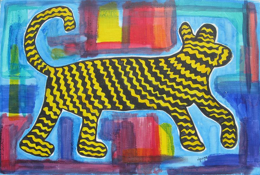 Cat Painting - Wild Cat by Diane Pape
