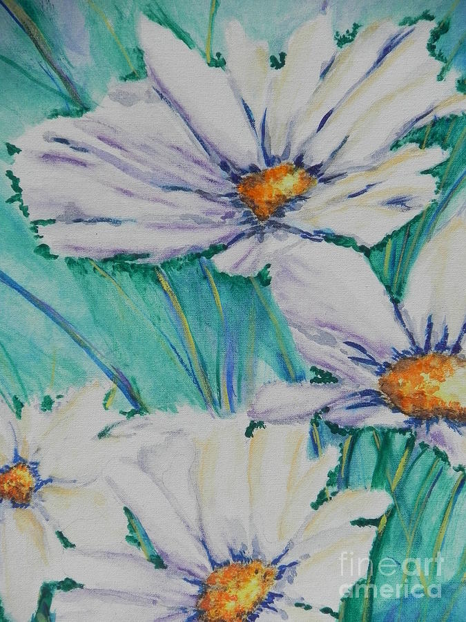 Wild Daisys Painting by Chrisann Ellis