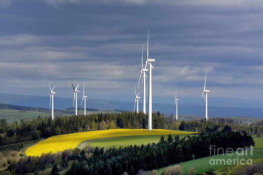 Nature Photograph - Wind turbines #2 by Bernard Jaubert