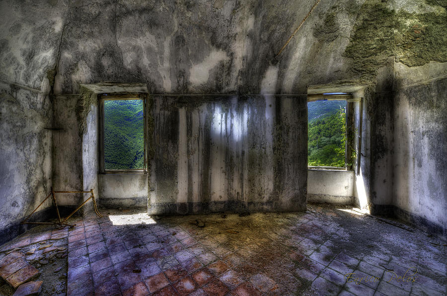2 WINDOWS AND THE BICYCLE at BALESTRINO The Ghost Town Photograph by Enrico Pelos