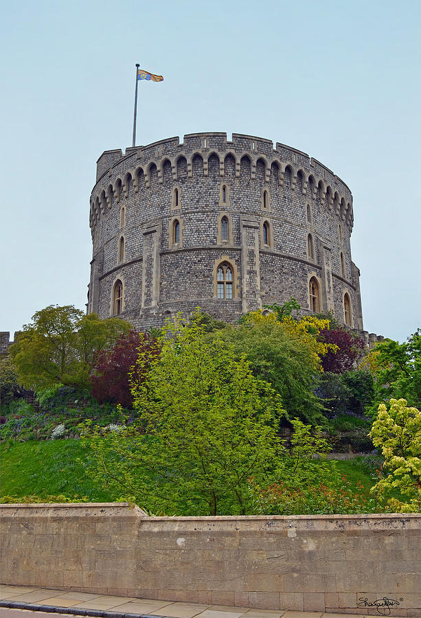 Windsor Castle Round Tower and Moat Gardens #1 Photograph by Shanna Hyatt