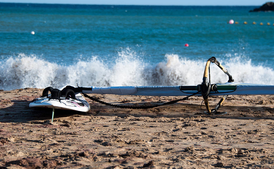 Windsurf Board On The Beach Photograph by Frank Gaertner Fine Art America