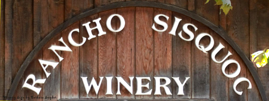 Winery Sign #2 Photograph by Barbara Snyder