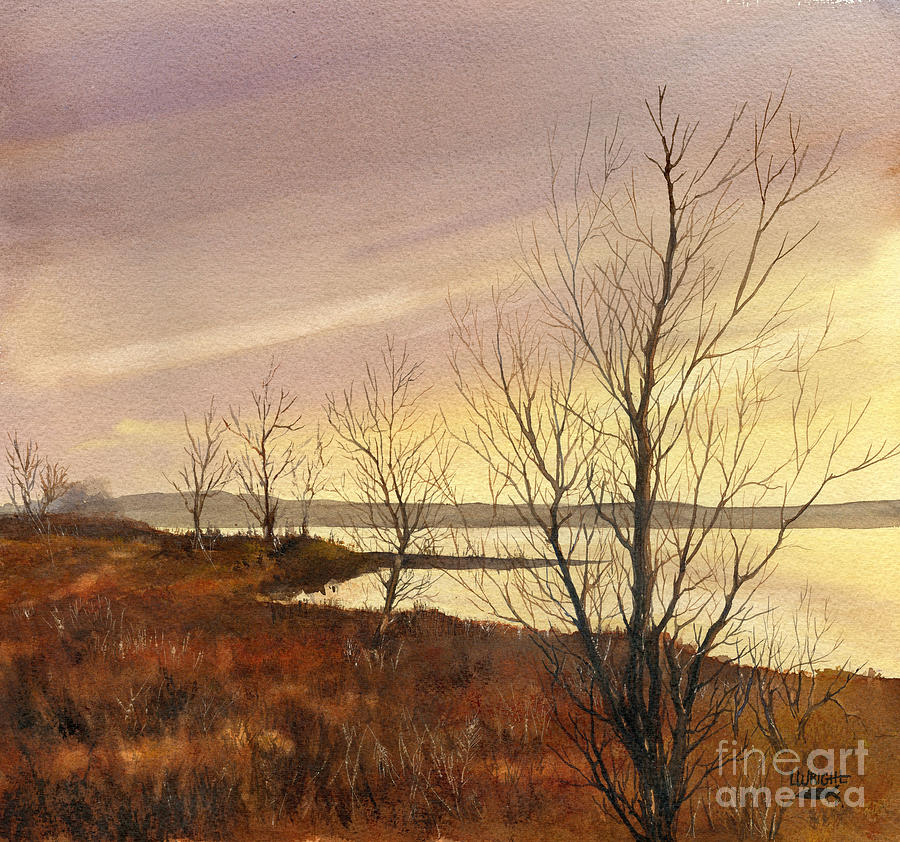 Sunset Painting - Winter at Lake Wilson #1 by Lynne Wright