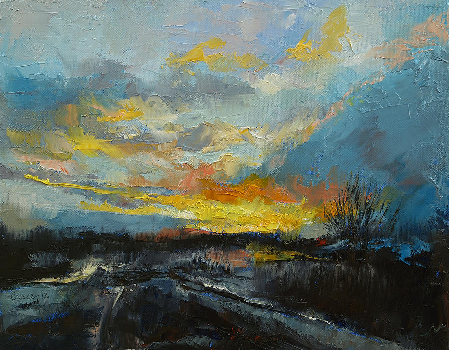 Winter Evening #2 Painting by Michael Creese