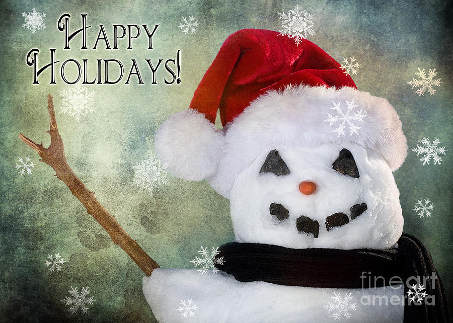 Winter Photograph - Winter Snowman #2 by Cindy Singleton