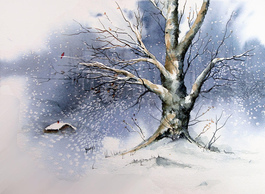Winter Tree #2 Painting by Sam Sidders