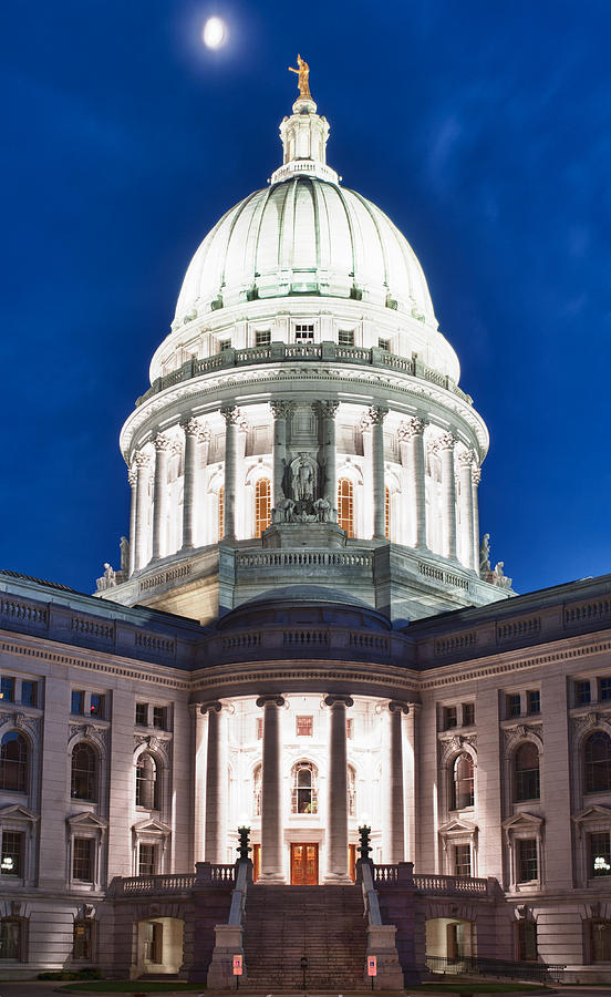 Wisconsin State Capitol Building at Night #2 Photograph by Sebastian Musial