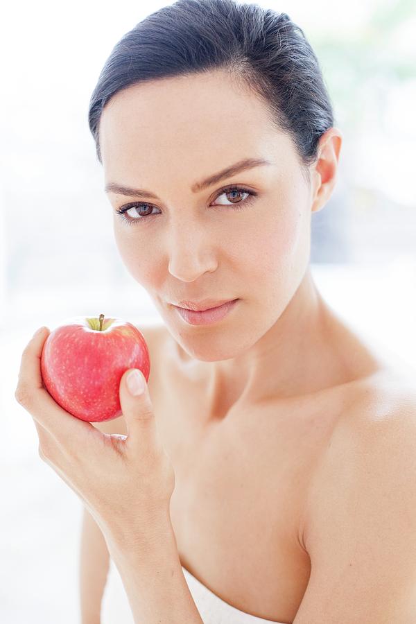 Woman Holding An Apple 2 By Ian Hootonscience Photo Library