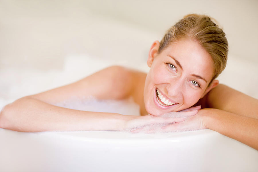 Human Photograph - Woman Relaxing In A Bath #2 by Ian Hooton/science Photo Library