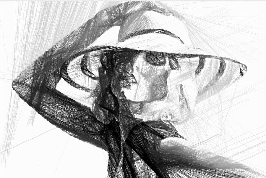 Woman with a Hat #2 Digital Art by Rafael Salazar