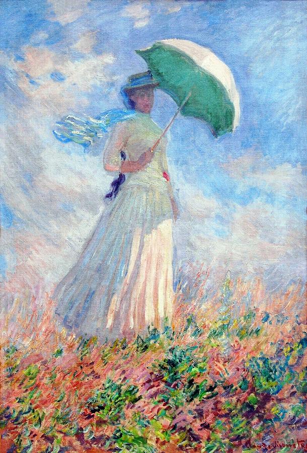 Woman with a Parasol Turned to the Right #2 Painting by Claude Monet - Fine  Art America