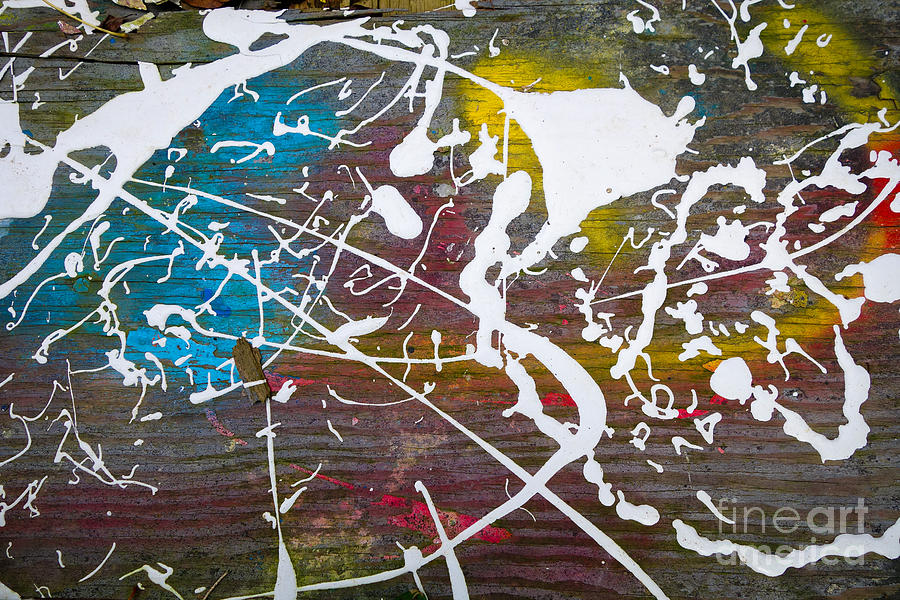 Wood splattered with paint #2 Photograph by Amy Cicconi
