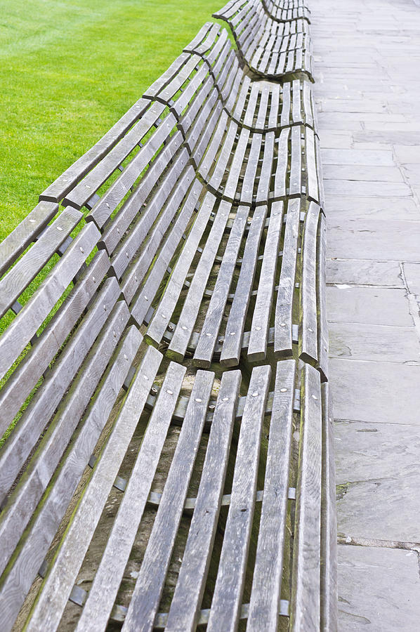 Architecture Photograph - Wooden benches #2 by Tom Gowanlock